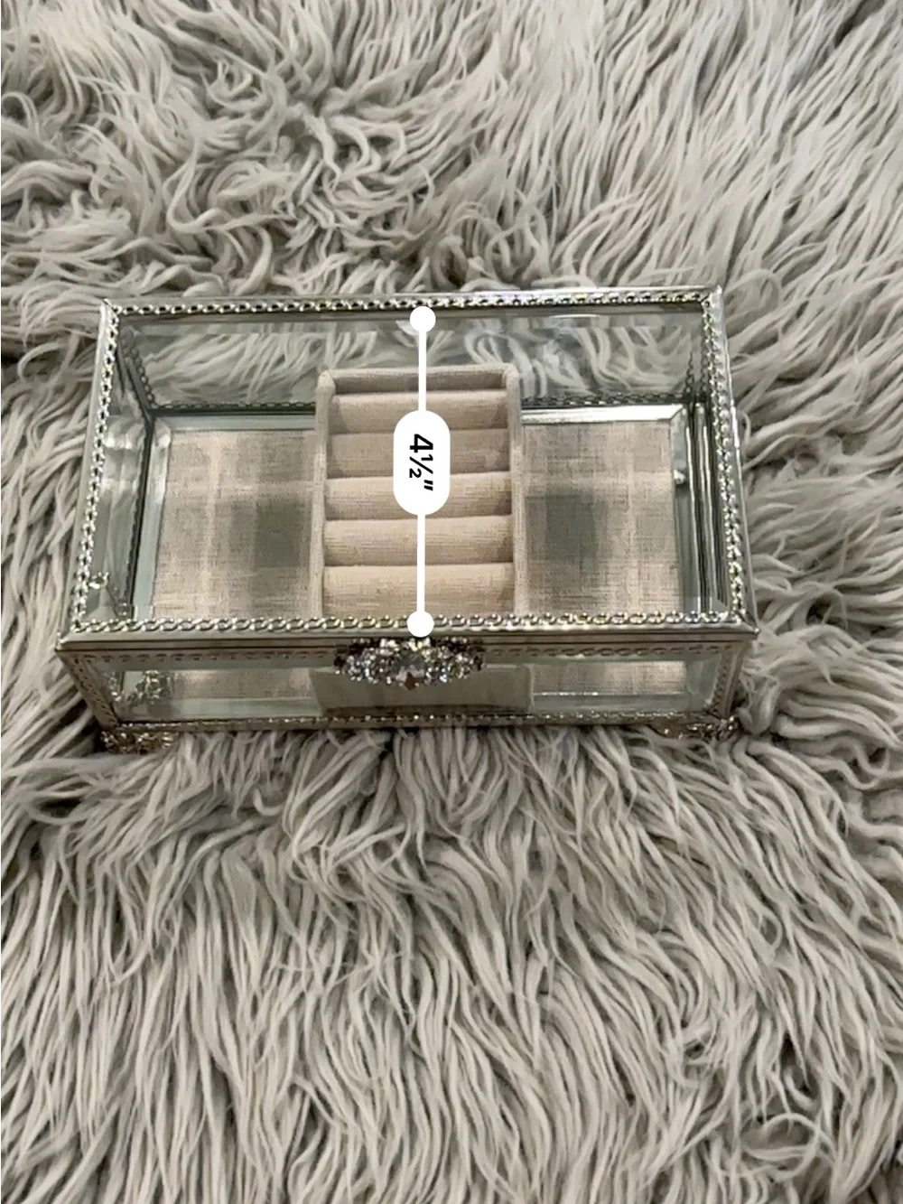 Luxury Diamond Encrusted Silver Jewelry Box